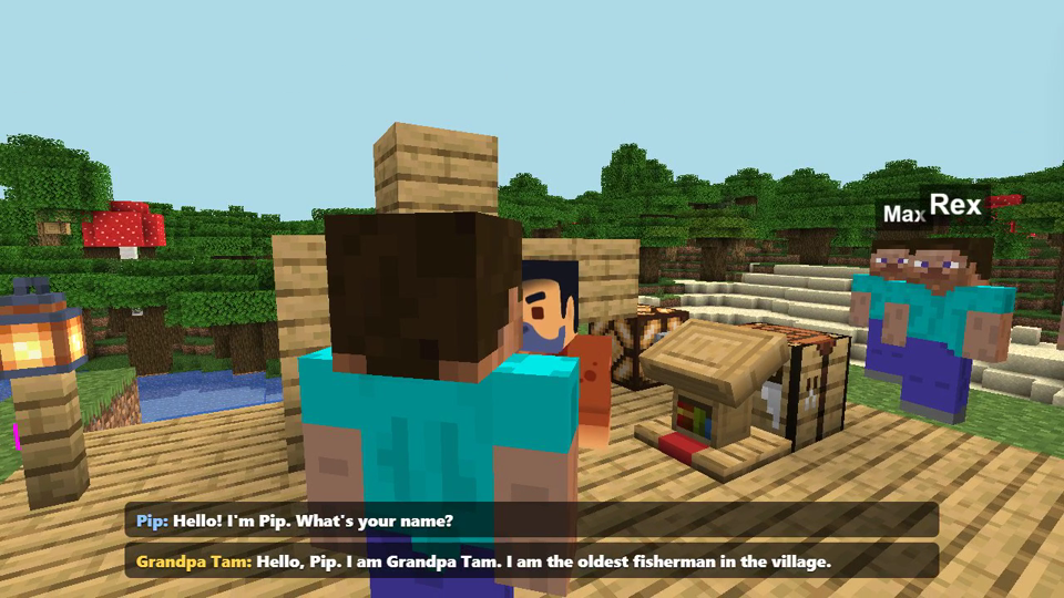 Pip greets Grandpa Tam